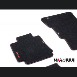 Alfa Romeo Giulia Floor Mats - Genuine Alfa - Black Carpet - Red Trim - AWD